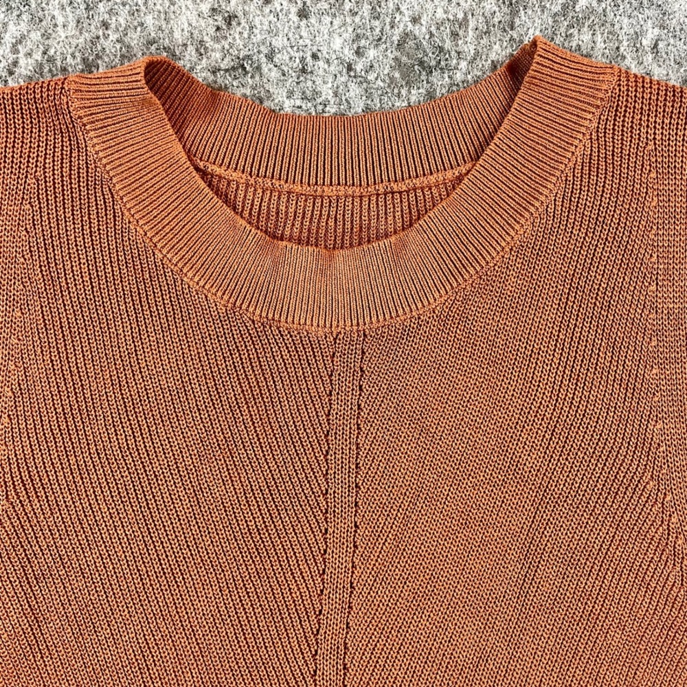 Rust Knit Sleeveless Top Women L Open Back Tie Boho Chic Earthy Casual Coastal - Picture 4 of 11